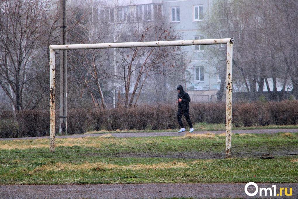 Как Омск встретил снегопад в апреле: фоторепортаж с городских улиц