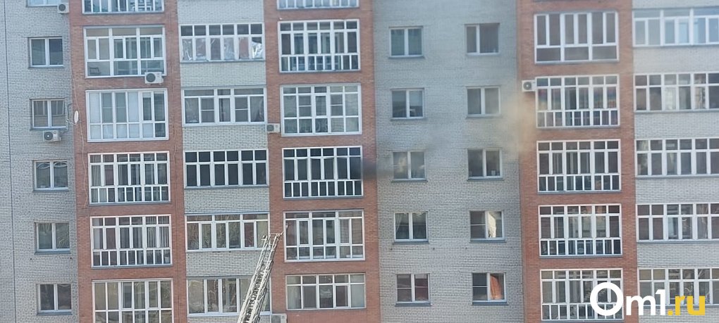 В Омске в многоэтажке загорелась квартира на пятом этаже