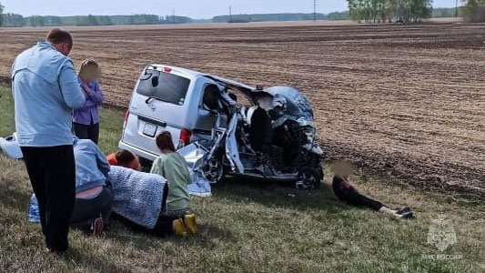 В Омской области спасли попавшую в ДТП многодетную семью – пострадала беременная женщина