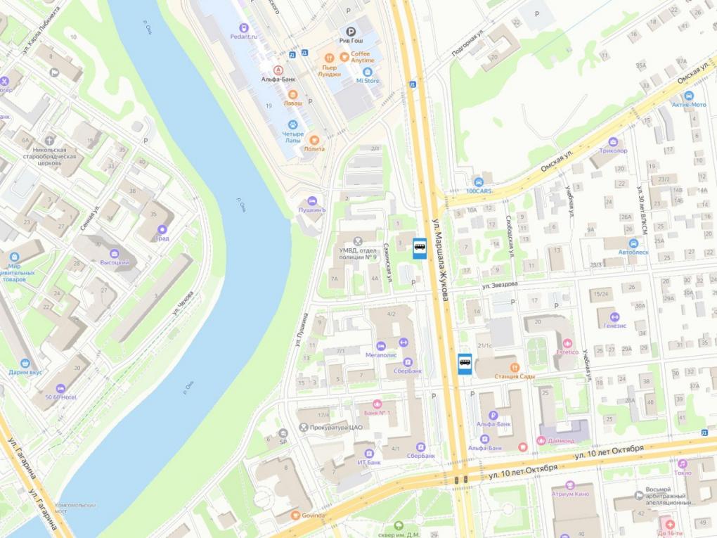 В Омске заработала новая остановка у Фрунзенского моста