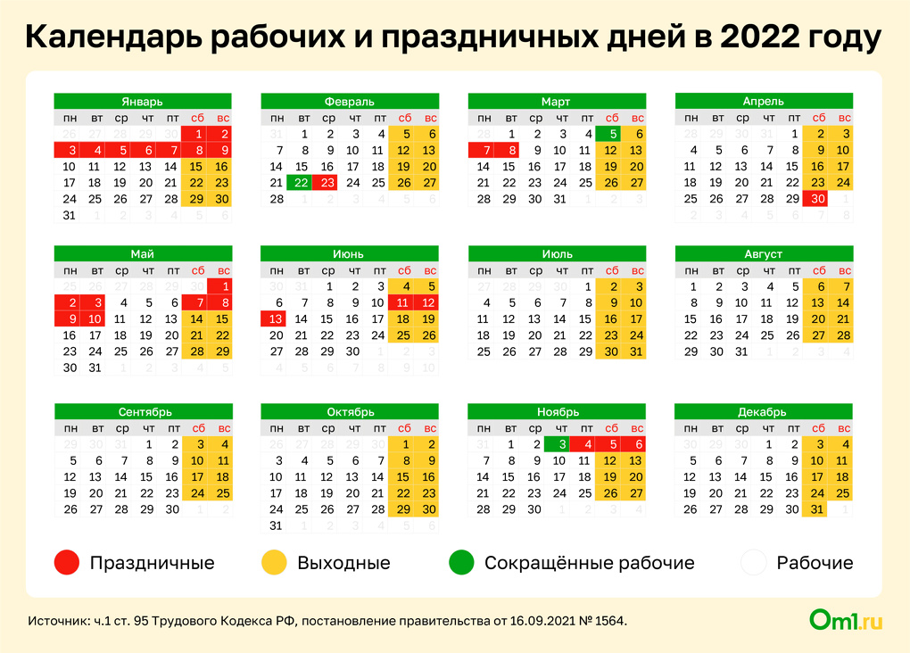 Выходные дни в 2022 году — как будут отдыхать новосибирцы
