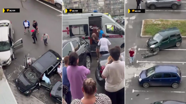 В Новосибирске на Спортивной девушка на Mazda разбила шесть машин и дралась с полицией