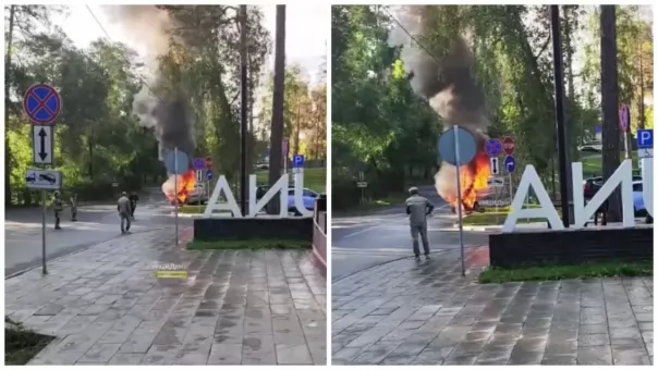 Автомобиль с пьяными пассажирами загорелся — что известно о ДТП на Дачном шоссе в Новосибирске