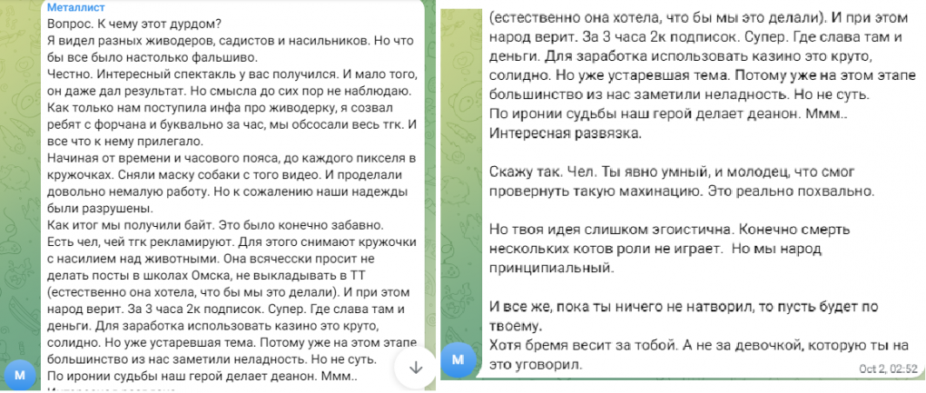 Омский Телеграм заполонили живодëрки и стрелки. Это фейк или реальная опасность?