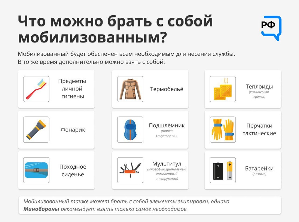 Что омичу взять с собой на мобилизацию? Подробный список самого необходимого