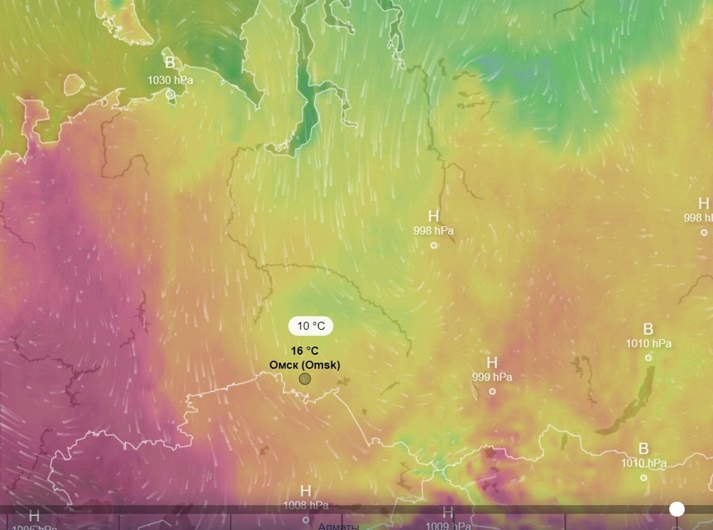 К Омску с Арктики приближается мощное похолодание