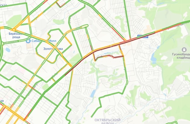 В Новосибирске образовались 7-балльные пробки 30 апреля