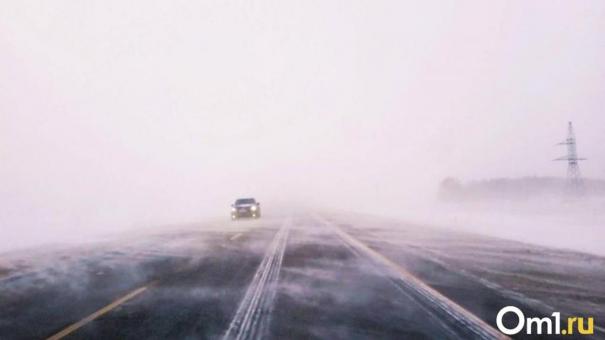 Гололёд и метель. Омских водителей просят быть осторожнее на дорогах из-за непогоды