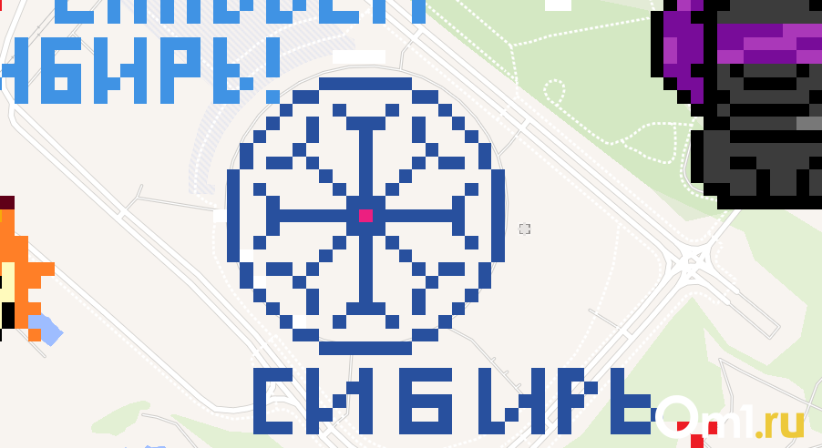 Школьники нарисовали аниме-арт размером с Первомайских район — как выглядит пиксельная карта Новосибирска