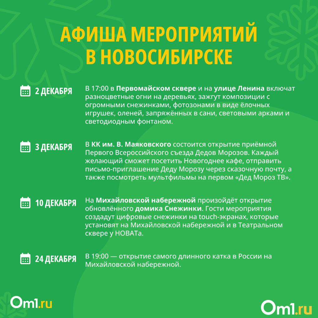 Программа празднования Нового года в Новосибирске: куда пойти для праздничного настроения
